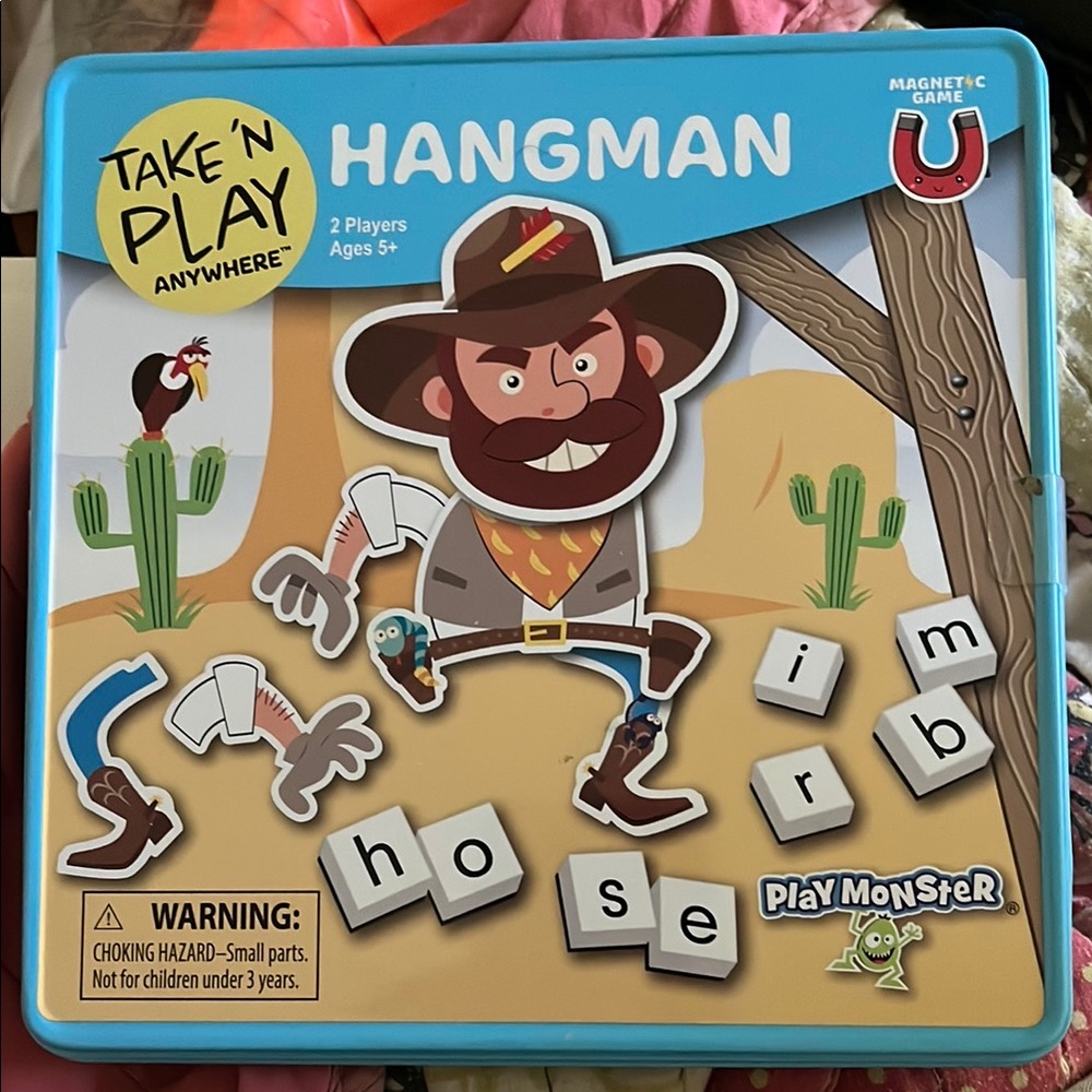 Magnetic Hangman Game for Kids - Blue